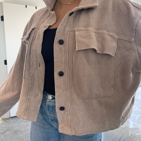 Reverse Fleece Drop-Sleeve Jacket - Picture 3 of 7